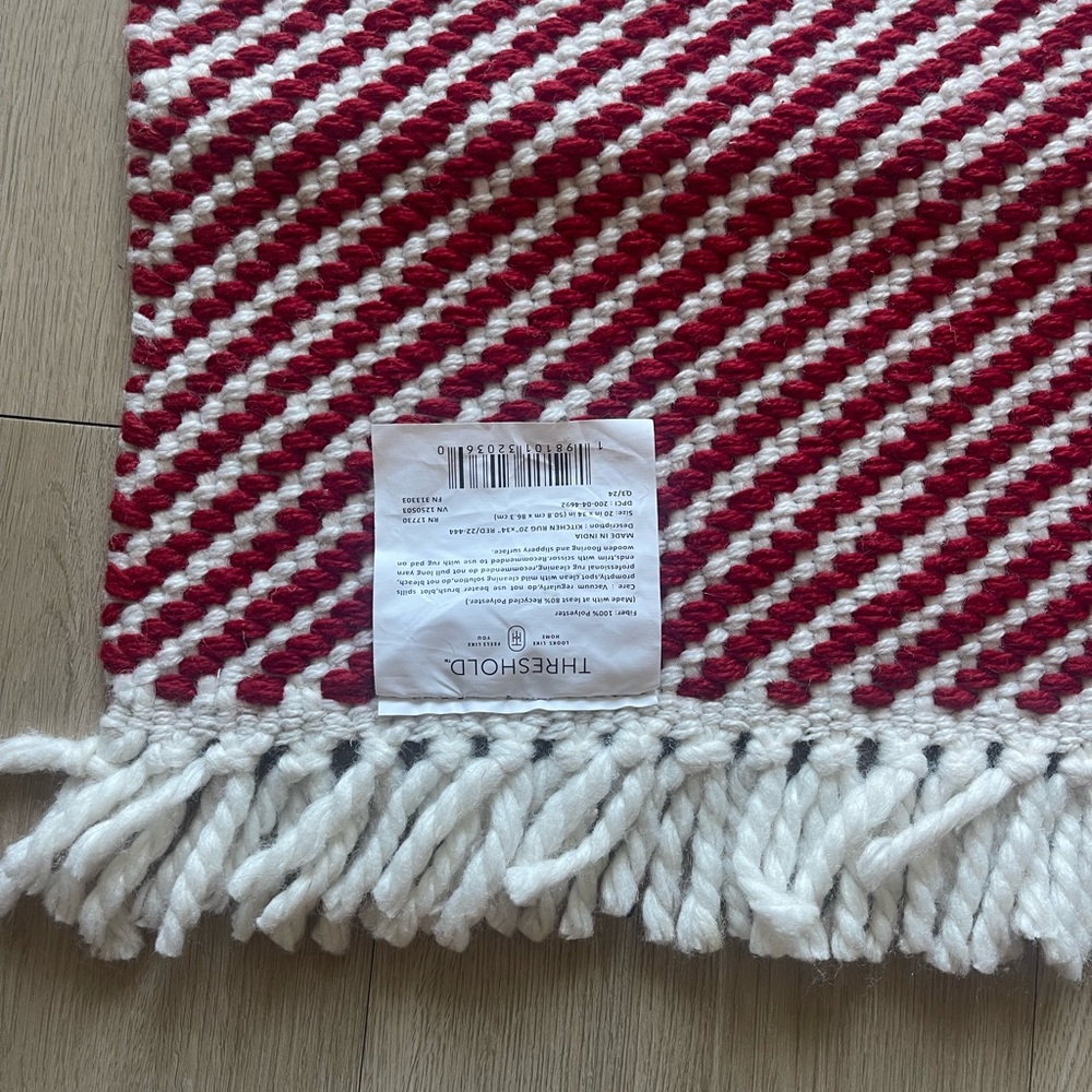 Threshold Rectangle Red Striped Rug